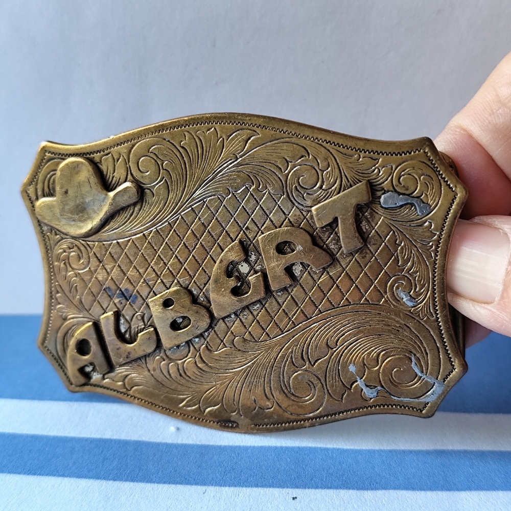 Vintage Brass Western Belt Buckle